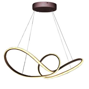 Imagem de Lustre Pendente Aneis 3 Em 1 Arco Infinito 49w Led Teto Luxo Recepçao