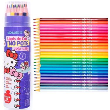 Imagem de Lapis De Cor No Pote Hello Kitty - 24 Cores - Leo & Leo