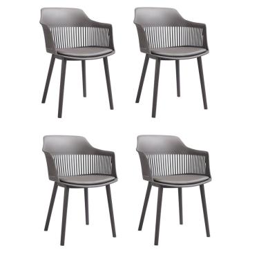 Imagem de Kit 4 Cadeiras Marcela Rivatti Móveis Cinza