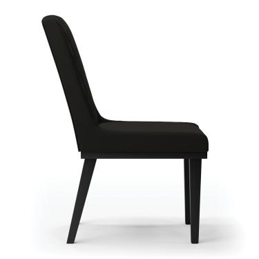 Imagem de Cadeira Sala De Jantar Base Madeira Preto Kit 2 Sofia Suede D03 - D'rossi Cor Preto