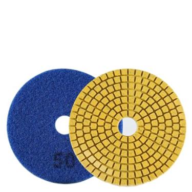 Imagem de Disco de Polimento de Diamante úmido Akozon Premium 100mm 4 para Pedra de Mármore de Granito, Granularidade 500 - Alta Abrasão para Acabamento Liso (#01)