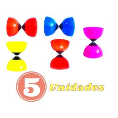Imagem de Diabolo Yoyo Profissional Com Baqueta Kit Com 5 - YoyoBrasil, 2 Vermel
