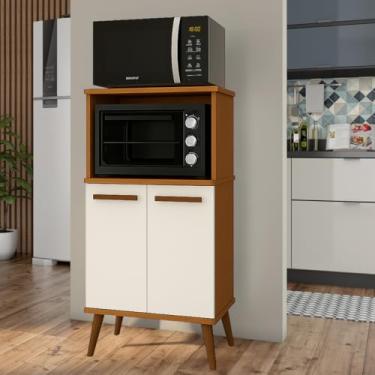 Imagem de Armario Multiuso Microondas Forno com Portas e Divisorias de Garrafas (Cedro/Off)