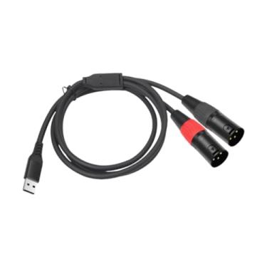 Imagem de FVDPWYE Cabo USB para 2 XLR Macho Cabo USB para 2 XLR Macho Y Cabo de áudio Linha de Conexão de 3 Pinos Cabo Divisor XLR Y para Home Theater TV, 3m, Tamanho real