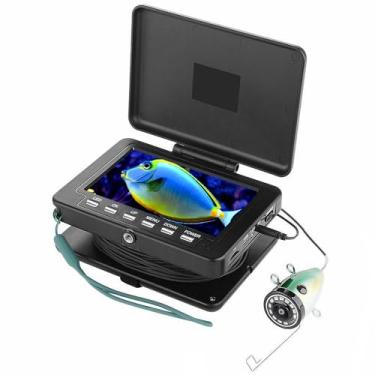 Imagem de Dosilkc Câmera De Pesca Subaquática Com Monitor Lcd 5" E Gravador Dvr, Localizador Peixes Portátil 1080P, 12 Lâmpadas Led Brancas Ajustáveis Para Lago, Barco Gelo