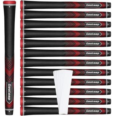 Imagem de Geoleap Conjunto De 13 Grips Golfe - Macios Para Tacos, Design Com Conicidade Reduzida, Oferece Alta Tração E Desempenho, 15 Fitas, Kits Reparo Escolher. (Padrão, Preto)