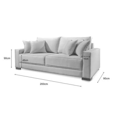 Imagem de Sofá Lisboa 2 Lugares Linho Off 2M - deddecor