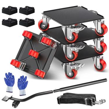 Imagem de ACNOYEL Carrinho De Móveis Com 5 Rodas E Conjunto Elevador Deslizante Para Móveis, Carregador Alta Resistência Mover Eletrodomésticos Pesados, Capacidade 1360 Kg, Giratórias 360° Freio Lateral