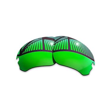 Imagem de MYCOURAG Lentes de reposição polarizadas com proteção UV para óculos de sol Oakley Flak Draft OO9364 – Revestido espelhado esmeralda polarizado