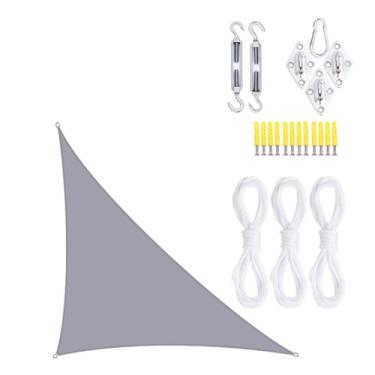 Imagem de TBATM Sun Shade Vela Triângulo Resistente à água Jardim ao ar Livre Patio Party, Protetor Solar Toldo Toldo 95% Uv Bloco com Corda, ângulo Reto Jardim Velas de Sombra para Varanda,B,4x4x5.7m