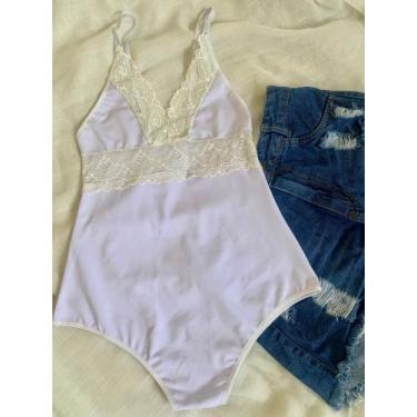 Imagem de Body Plus Size até o tamanho 54 - VM Store, Branco, 48/50