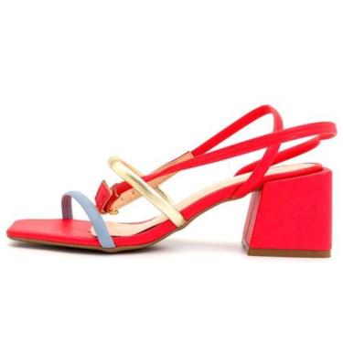 Imagem de Sandália vermelha de amarração - Ana modas 