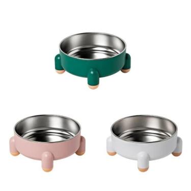 Imagem de Comedouro Bebedouro Elevado Inox Removível Luxo Gatos E Cães - Tatudeb