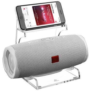 Imagem de TXEsign Suporte De Mesa Acrílico Para Alto-Falantes Jbl Charge 3/Charge 4/Charge 5/Smartphone Iphone, Desktop Transparente E Smartphone (Transparente)