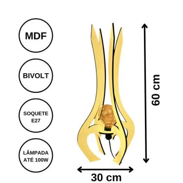 Imagem de Luminária De Chão Mdf Palace MDF Cru 60x30cm