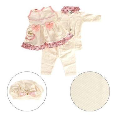 Imagem de Saída De Maternidade Menina C/ Acessórios Princesa Rosa - Cegonha Rebo