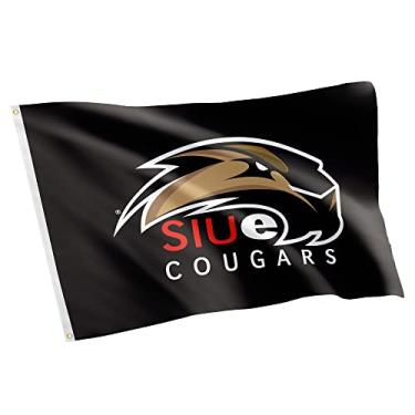 Imagem de Desert Cactus Bandeira Southern Illinois University Edwardsville SIUE Cougars NCAA 100% poliéster para ambientes internos e externos 3 pés x 1,5 m (bandeira 2a)