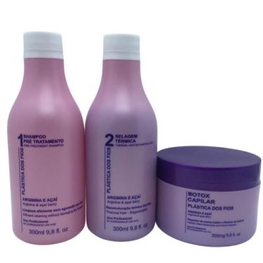 Imagem de Plastica dos Fios kit Alisamento e Redutor de Volume Capilar e Botox  