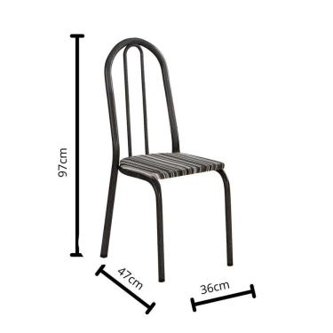 Imagem de Kit Com 2 Cadeiras América 050 Base Cromo Preto Para Cozinha