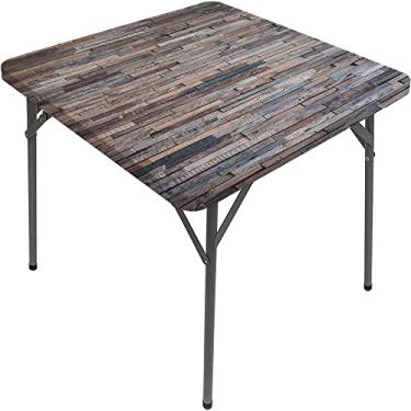Imagem de Capa de mesa de madeira ajustada, estampa de textura de prancha de madeira, toalha de mesa impermeável interna/externa, sala de jantar de pátio e cozinha, serve para mesa de 122 x 182 cm