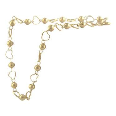 Imagem de Pulseira Elos De Coração E Bolinhas 3.0 Ouro 18k 750 18 Cm - JOIE JOIA