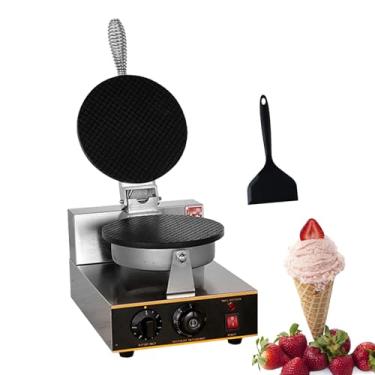 Imagem de CNAOHGHN Máquina comercial de fazer casquinha de sorvete, máquina elétrica de fazer casquinha de waffle de 1200 W, superfície antiaderente, tempo ajustável de 0 a 5 minutos