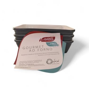 Imagem de Conjunto de Travessas Refratárias 22x15x5 cm, 1 Litro, Porcelana, Retangular (02)