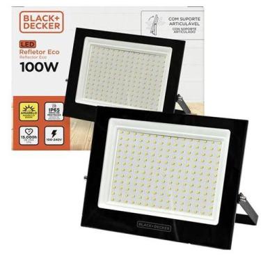 Imagem de Refletor Holofote Led Smd 100w Branco Quente 3000k Bivolt - Black+Deck