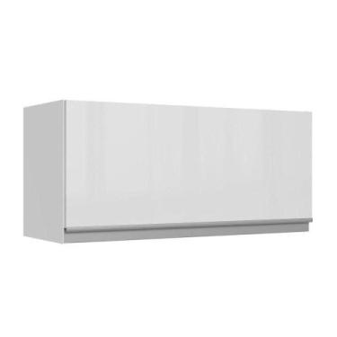 Imagem de Armário Aéreo 100% Mdf 70 Cm 1 Porta Basculante Frente Branco Brilho A