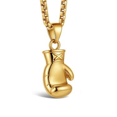 Imagem de Colar luva de boxe banhada a ouro - no-brand