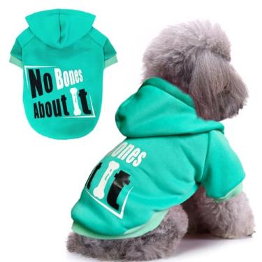 Imagem de Jecikelon Moletom com capuz para cães com estampa de inverno, roupas quentes para cães pequenos, chihuahua, roupas para filhotes de cachorro (ciano, grande)