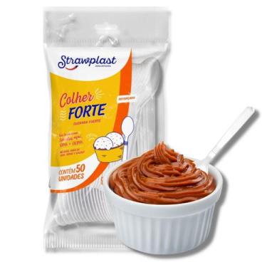 Imagem de Colher Descartável Reforçada Forte Branca 5000 Un. Atacado Festa Deliv