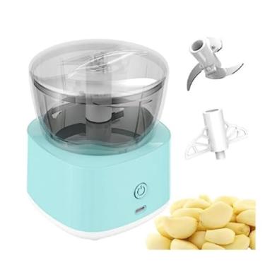 Imagem de Mini Processador Elétrico Moedor Alimentos Alho Legumes USB (Azul)