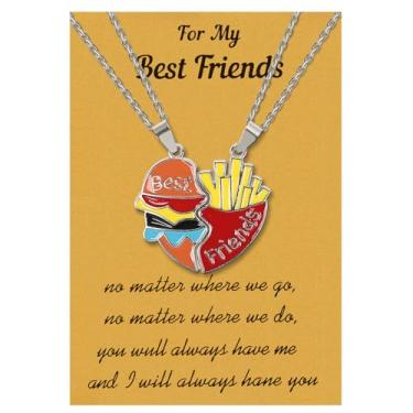 Imagem de KORATER Colar de amizade de 3 peças para mulheres, amigas, presentes de aniversário (estilo unicórnio), one size, Metal, Sem Pedra Preciosa