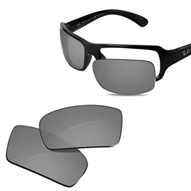 Imagem de Glintbay Lentes de óculos de sol de substituição 100% precisas para RayBan RB4075-61 - Espelhado prateado metálico polarizado