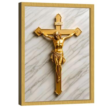 Imagem de Quadro Decorativo Jesus na Cruz Dourado