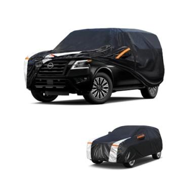 Imagem de Capa de carro SUV grande para Nissan Armada 2003-2025 100% à prova d'água para todos os climas, capas externas completas para uso externo, chuva, sol, vento, proteção UV.
