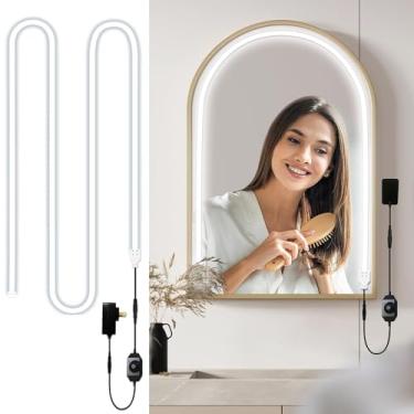 Imagem de RYGDENG Luzes De Corda Internas 3 Metros, Penteadeira Led Para Espelho, Mesa Maquiagem E Banheiro Com Luz Regulável Estilo Hollywood, Neon Branco, Quarto, Espelho Não Incluso