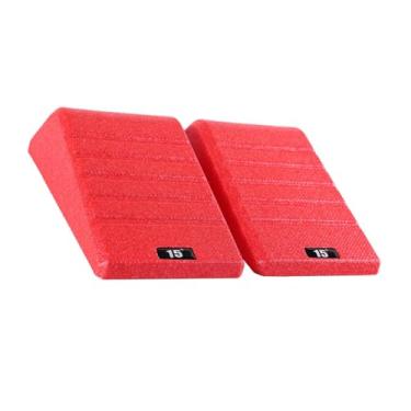 Imagem de Colaxi de agachamento com cunha de 2 peças, alongador de panturrilha, prancha inclinada, de ioga de alongamento de pernas profissional versátil e, Vermelho
