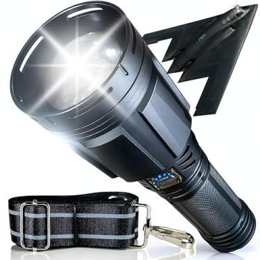 Imagem de Lanterna Tática Militar Recarregável 10000 Lúmens 44000mAh Powerbank Zoom XHP360 6 Modos LED USB IPX6 Alumínio Aviação