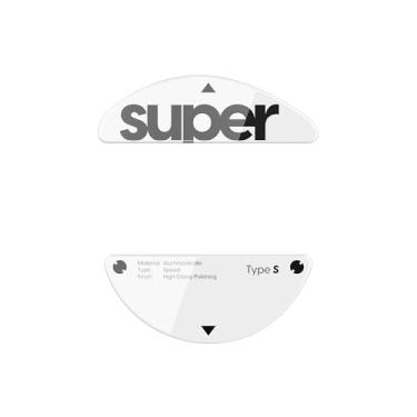 Imagem de Patins de mouse de vidro Superglide – Deslizamento super suave, borda redonda polida, pés de mouse para jogos super rápidos com sola durável para Pulsar X3 LHD Series (Tipo-S, branco)