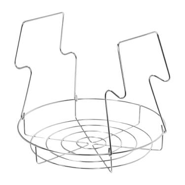 Imagem de KiBcsLic Prateleira para conservas de aço inoxidável, vários potes, cesta para conservas a vapor para cozinha doméstica, multiuso, diâmetro 29 cm, com alças