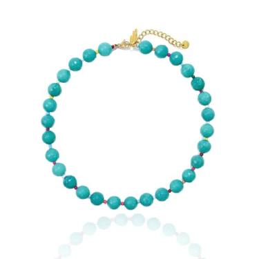 Imagem de KONPJE Colar feminino com contas verdes com pedras naturais boêmias, contas de malaquita, gargantilha ajustável, turquesa, ouro, joia de folha feita à mão, Medium, Cobre, Sem Pedra Preciosa