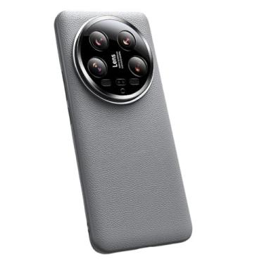 Imagem de Capa para Xiaomi 14 Ultra, capa de couro premium com proteção total da câmera à prova de choque capa protetora luxuosa elegante fina capa de telefone para Xiaomi 14 Ultra, preta