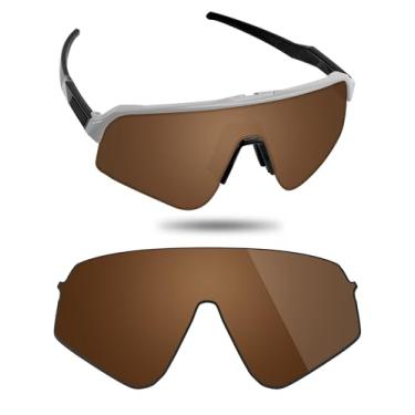 Imagem de Fiskr Lentes polarizadas de substituição compatíveis com óculos de sol Oakley Sutro Lite Sweep OO9465, resistente a impactos e ajuste perfeito, Marrom âmbar., One Size