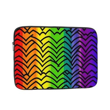 Imagem de Capa para laptop com estampa de arco-íris orgulho gay, bolsa de transporte de computador de 17 polegadas, à prova de choque, capa protetora para notebook, bolsa portátil para laptop, bolsa à prova