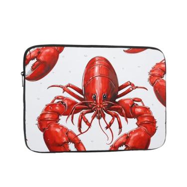 Imagem de Capa para laptop com estampa de lagosta vermelha de 15 polegadas bolsa de transporte para computador à prova de choque capa protetora para notebook bolsa portátil para laptop bolsa à prova d'água para
