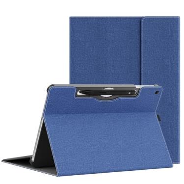 Imagem de Forubar Capa de tablet para Microsoft Surface Pro 1ª edição 2025 de 12 polegadas, couro PU e capa protetora rígida para laptop com suporte integrado em vários ângulos e suporte para caneta (azul)