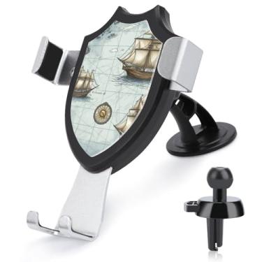 Imagem de ADASGHBY Suporte de celular 3 em 1 para carro, mapa de barco, suporte de telefone celular para ventilação para iPhone Android e todos os smartphones