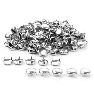 Imagem de 200 peças de 4 mm prata redonda rebites de cabeça de prego para punk rock DIY artesanato em couro, roupas, bolsas, sapatos, pulseiras